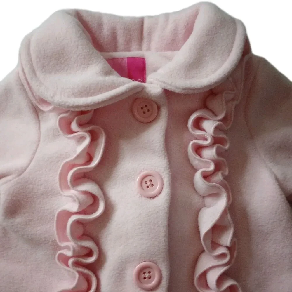 Goodlad Pink Fleece Pea Coat sz 6-9M Girls Infant Baby